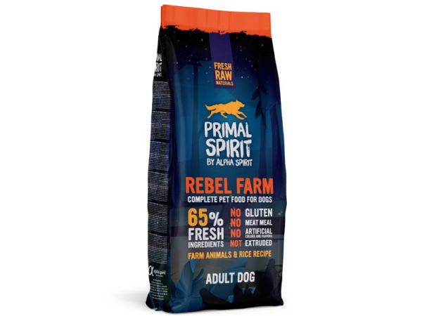 Primal Spirit Dog 65% Rebel Farm 12kg
